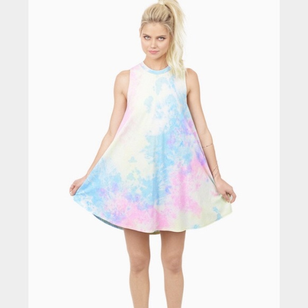 TOBI Tie Dye Foley Babydoll Dress